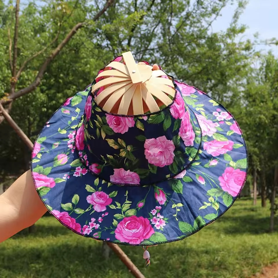 Women’s Folding Handmade bamboo fan hat
