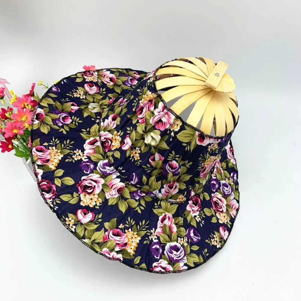 Women’s Folding Handmade bamboo fan hat