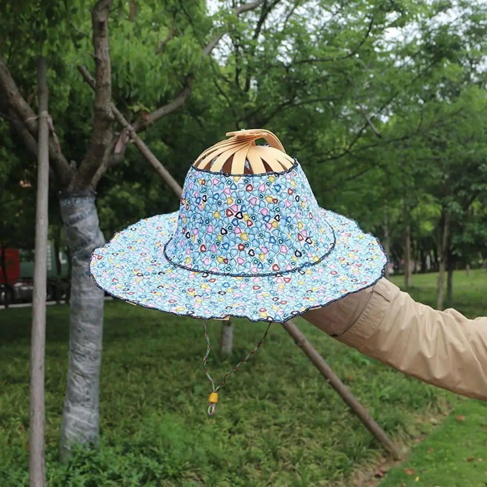 Women’s Folding Handmade bamboo fan hat
