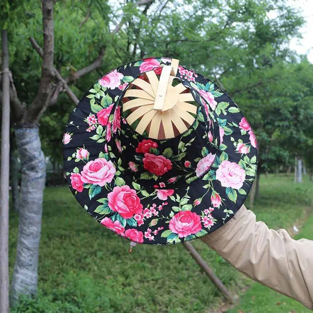 Women’s Folding Handmade bamboo fan hat