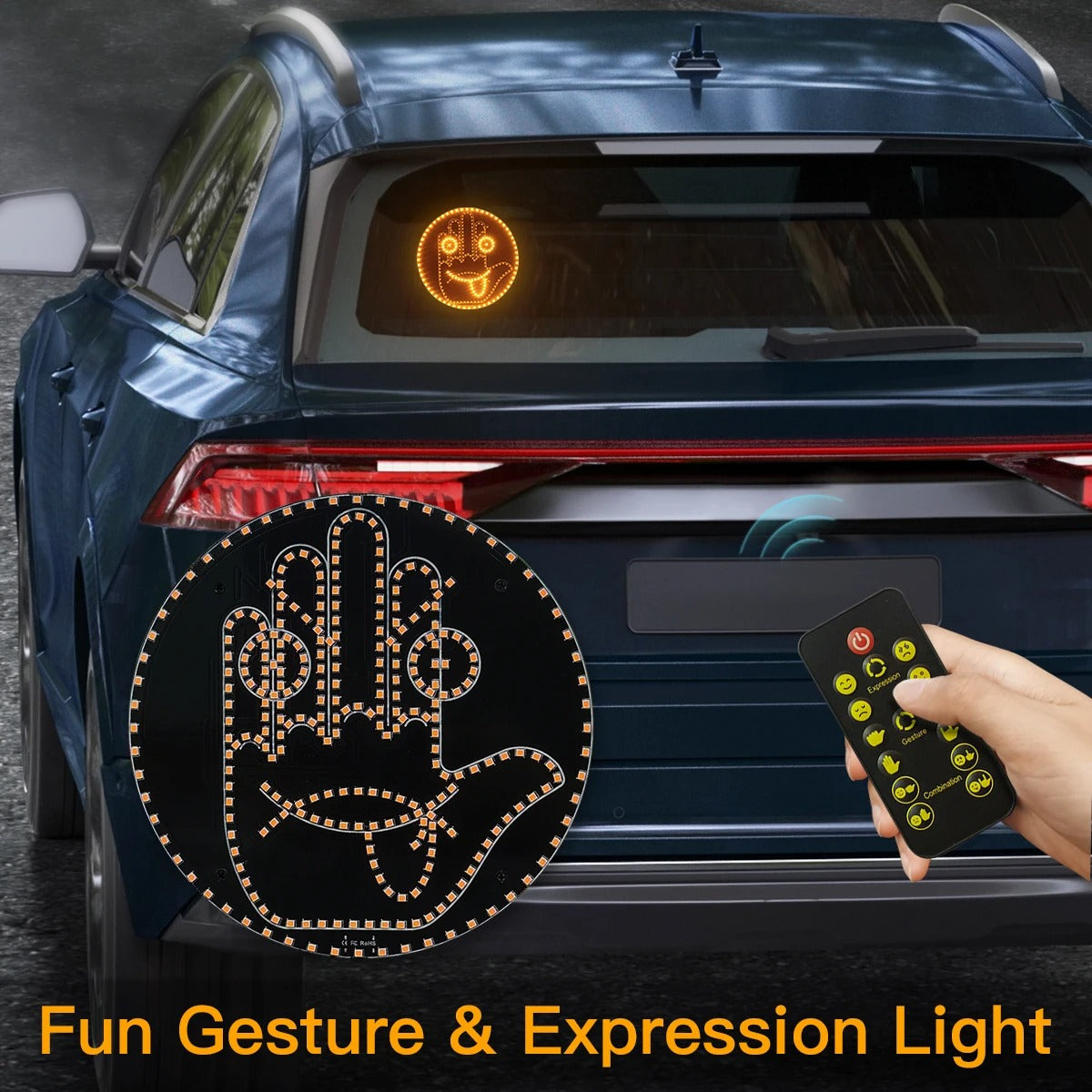 Car Finger Expression LED Light (Remote Controlled)