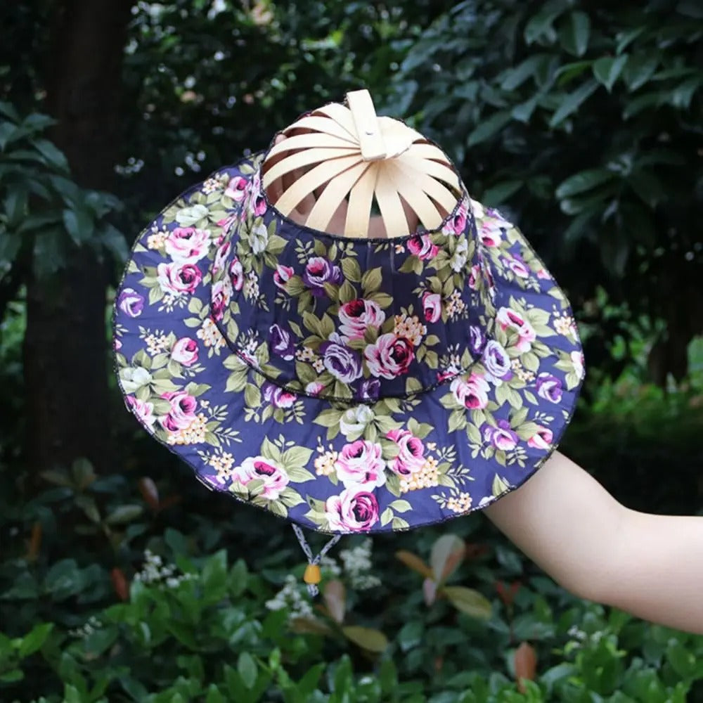 Women’s Folding Handmade bamboo fan hat