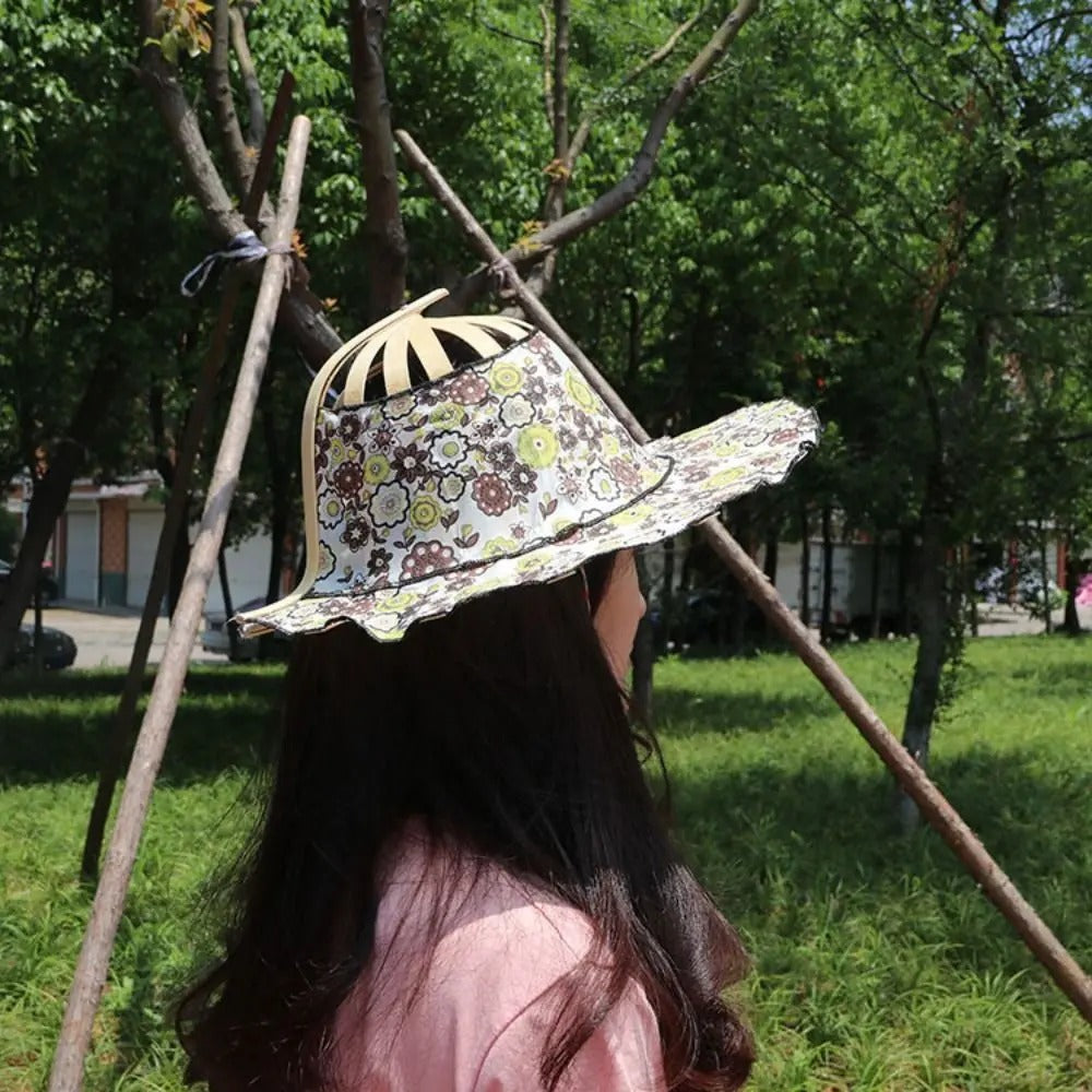 Women’s Folding Handmade bamboo fan hat