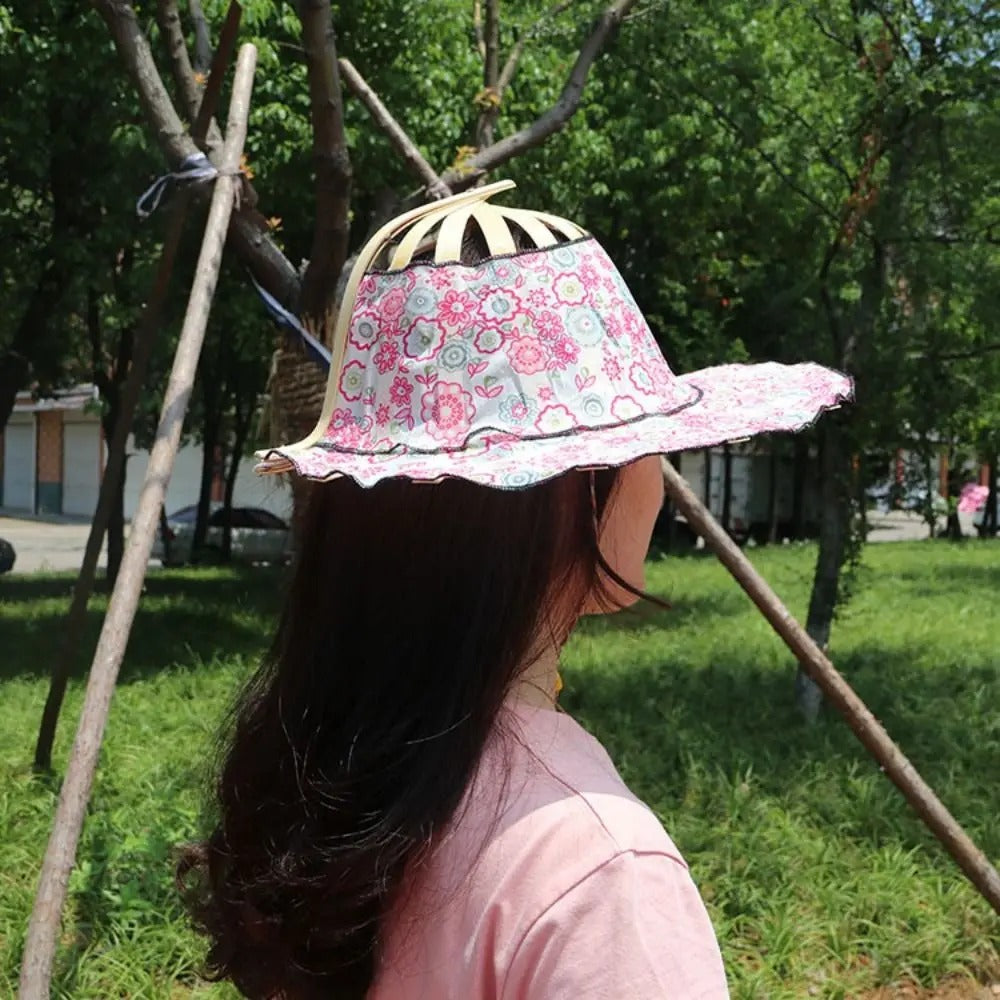 Women’s Folding Handmade bamboo fan hat