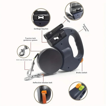 Retractable Dual Doggie   with LED Light