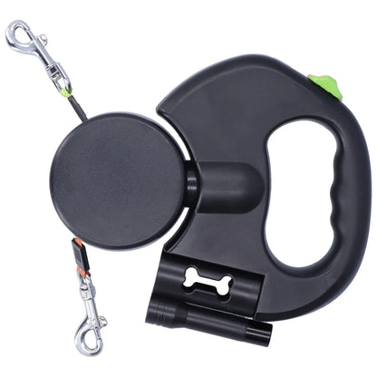 Retractable Dual Doggie   with LED Light