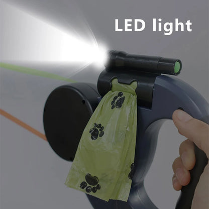 Retractable Dual Doggie   with LED Light