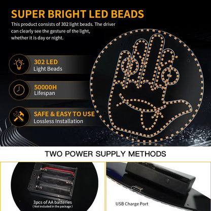 Car Finger Expression LED Light (Remote Controlled)