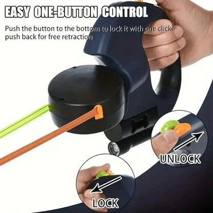 Retractable Dual Doggie   with LED Light