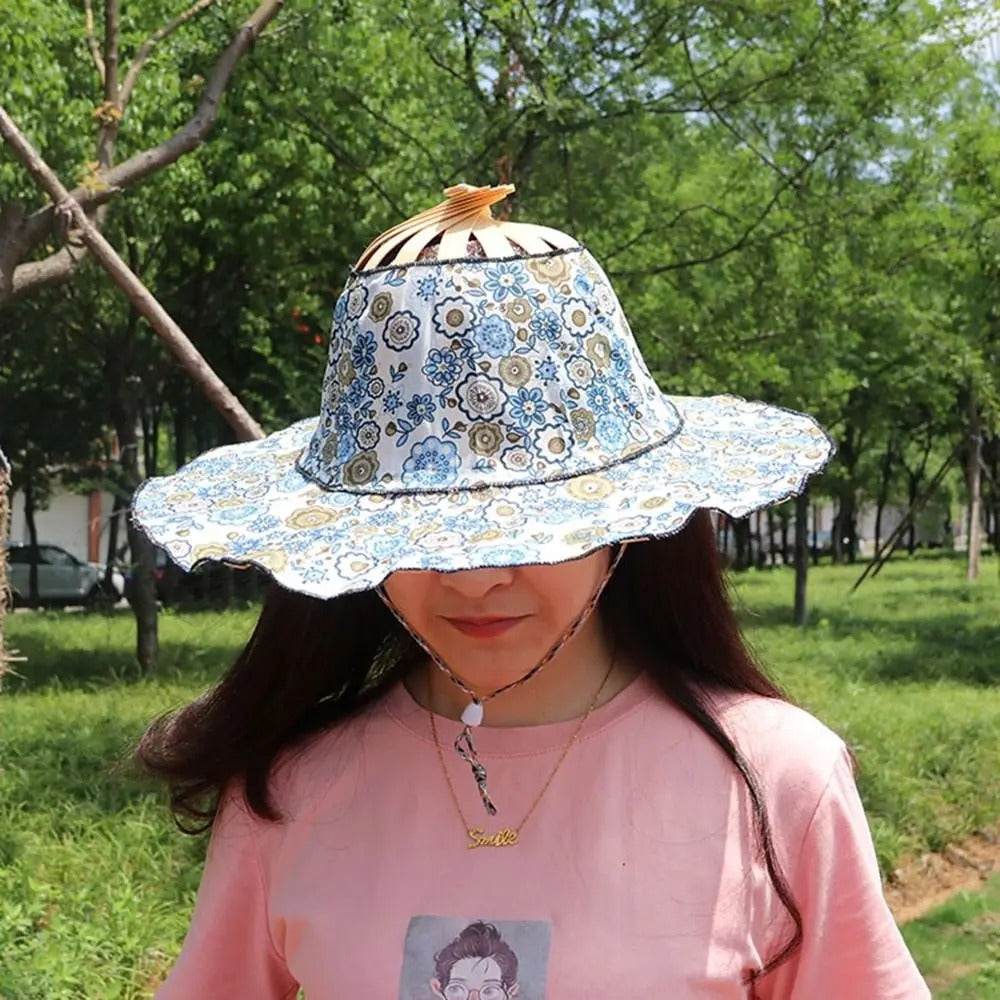 Women’s Folding Handmade bamboo fan hat