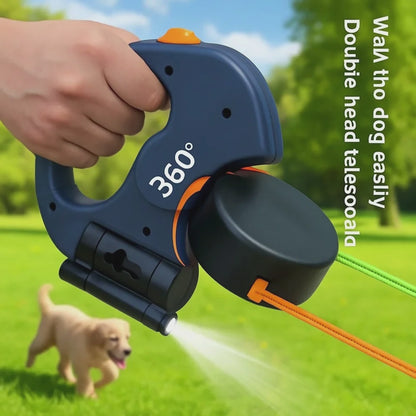 Retractable Dual Doggie   with LED Light
