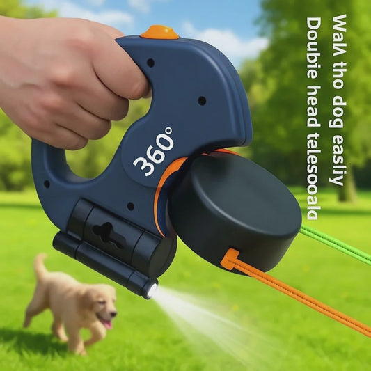 Retractable Dual Doggie   with LED Light